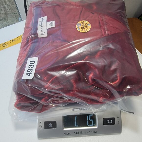 Red Velvet Wrap Blouse Womens 3X Boho Velour Long Sleeve Vampire Gothic Holiday - Picture 13 of 13